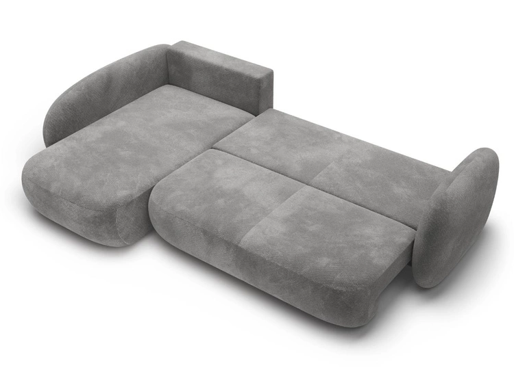 Narożnik z funkcją spania i pojemnikiem Lewy Carino Szary