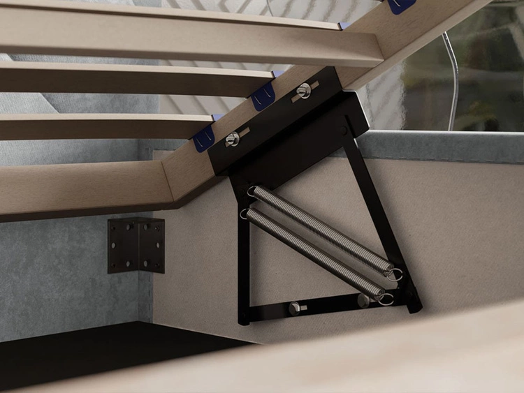 Łóżko tapicerowane z pojemnikiem i stelażem 160x200 Salento jasnoszare