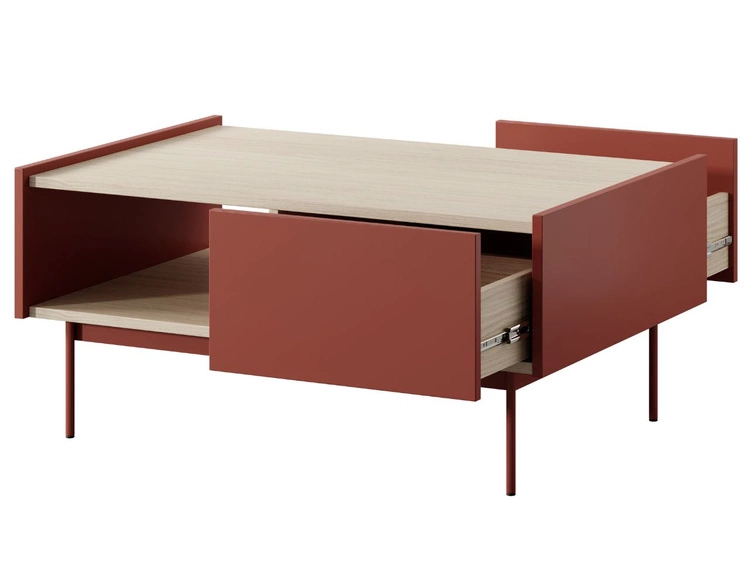 Stolik kawowy z szufladą Casino Czerwony