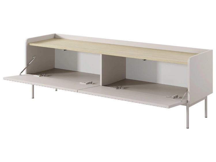 Szafka pod telewizor z drzwiczkami 153 cm Abios Beżowa, Dąb Scandi