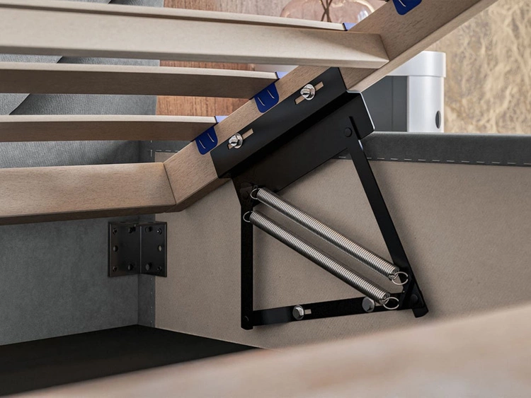 Łóżko tapicerowane z pojemnikiem i stelażem 180x200 Orlo ciemnoszare