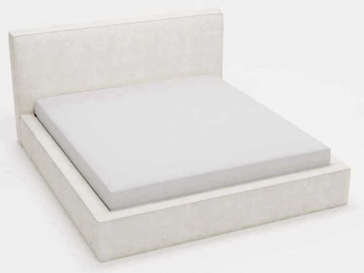 Łóżko tapicerowane z pojemnikiem i stelażem 160x200 Monaco Kremowe