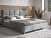 Łóżko tapicerowane ze stelażem 140x200 Luxe Jasny Szary