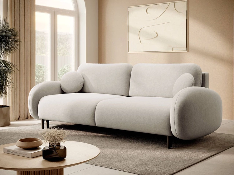 Kanapa z funkcją spania i pojemnikiem na pościel Alta Jasnoszara