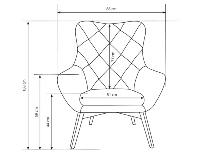 Fotel na nożkach Deves Caro Beżowy