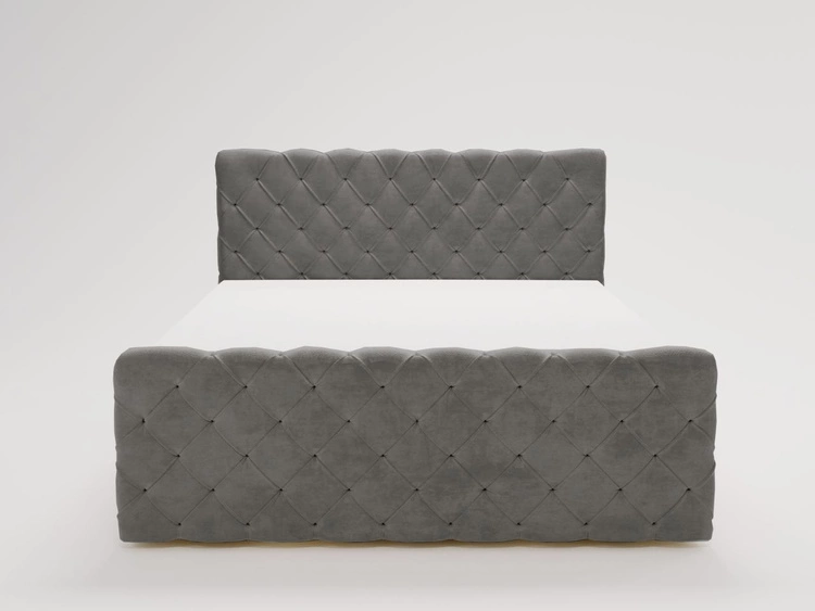 Łóżko kontynentalne z pojemnikiem na pościel 120x200 Lunaris Ciemnoszare