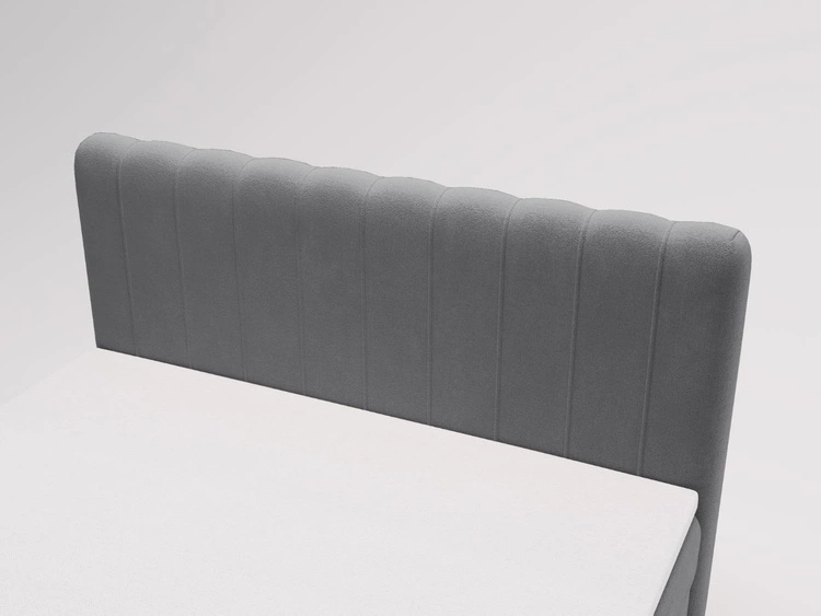 Łóżko kontynentalne z pojemnikiem na pościel 120x200 Osteno Ciemnoszare