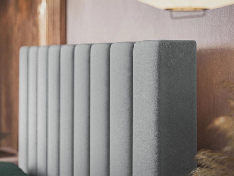 Łóżko tapicerowane z pojemnikiem i stelażem 180x200 Sesto szare