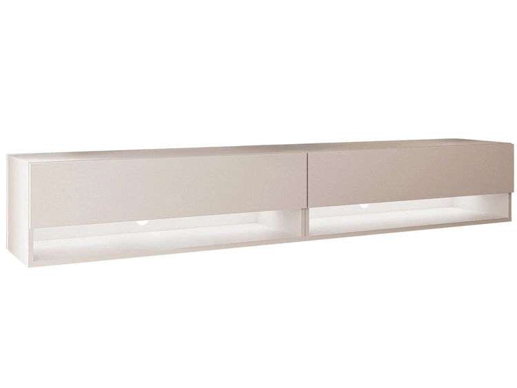 Szafka RTV wisząca 180 cm do salonu z oświetleniem LED Aurelie Kaszmir mat