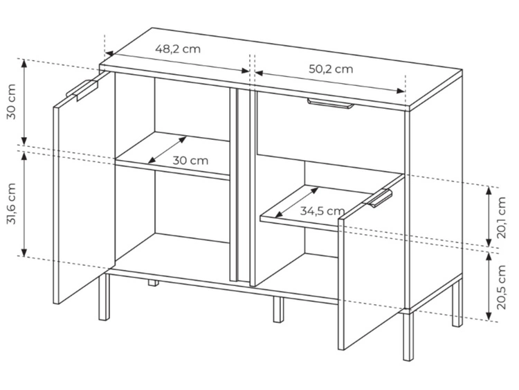 Komoda z drzwiami i szufladą Drino Antracyt