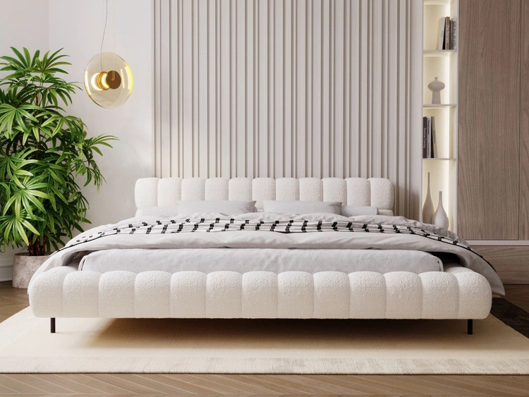 Łóżko tapicerowane ze stelażem 140x200 Imagine Beżowe