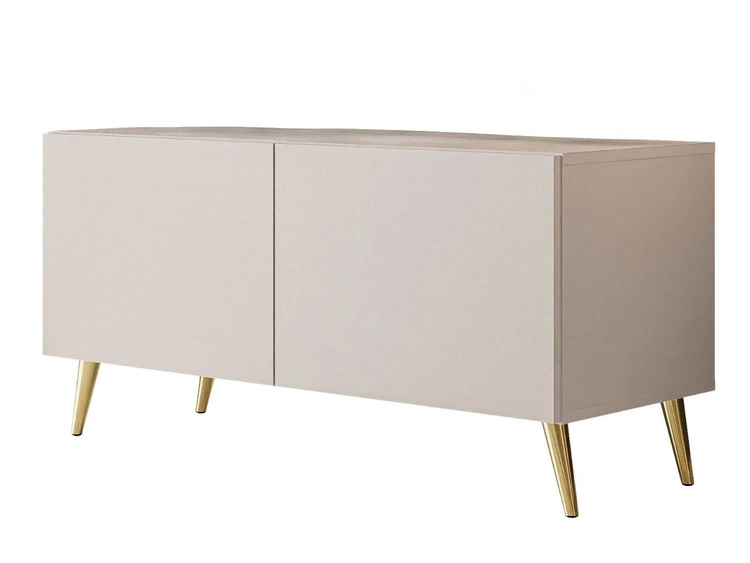 Szafka RTV pod telewizor z drzwiczkami na złotych nóżkach 100 cm Nodoo Kaszmir