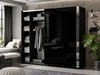 Szafa dwudrzwiowa z drzwiami przesuwnymi i lustrem 244 cm Nuveo Czarny połysk