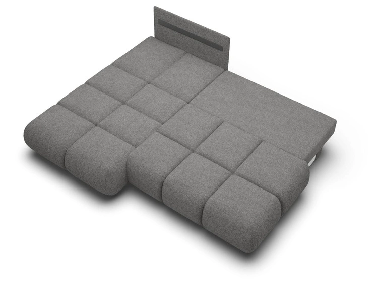 Narożnik z funkcją spania i pojemnikiem Lewy Milet Szary