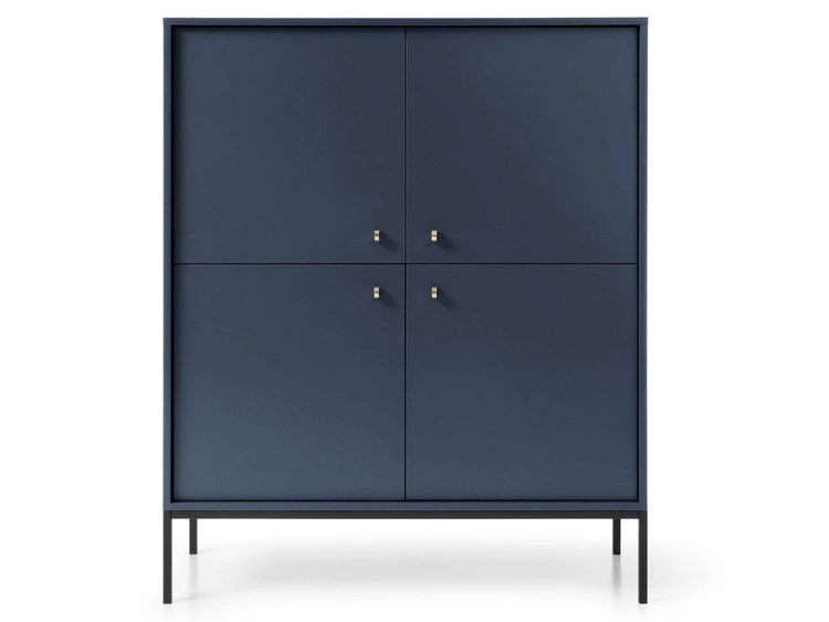 Komoda z drzwiami na czarnych nóżkach Amor Granatowa