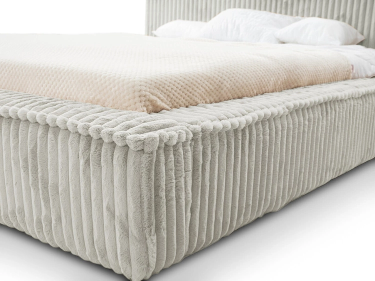 Łóżko tapicerowane z pojemnikiem i stelażem 180x200 Lago Jasnoszare