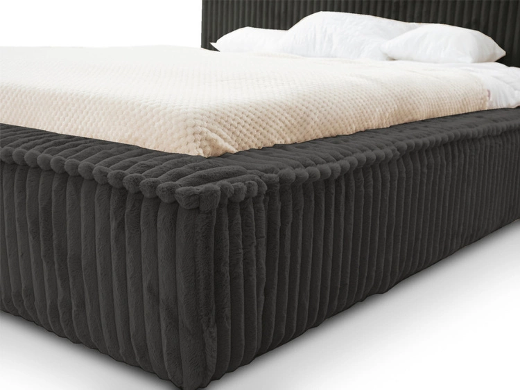 Łóżko tapicerowane z pojemnikiem i stelażem 120x200 Lago Czarne