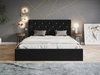 Łóżko tapicerowane z pojemnikiem i stelażem 140x200 Selva Czarny