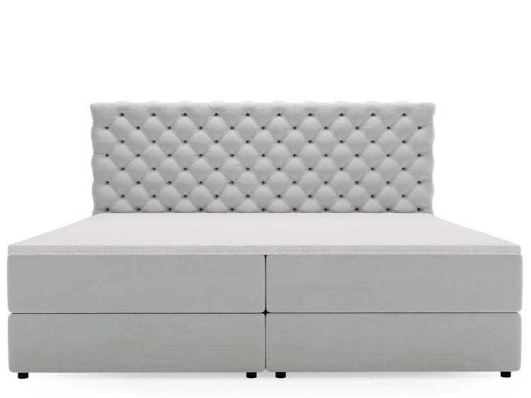Łóżko kontynentalne z pojemnikiem na pościel 140x200 Bergamo jasnoszare