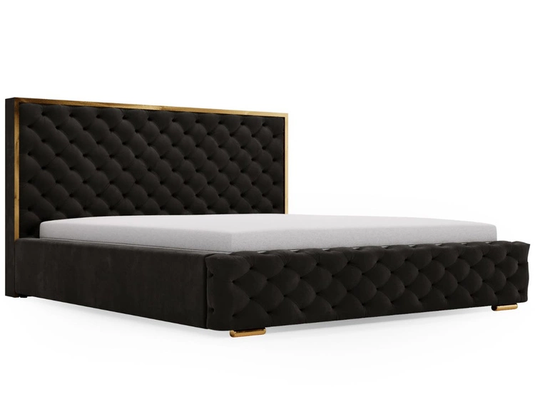 Łóżko tapicerowane z pojemnikiem i stelażem 120x200 Wave Czarny