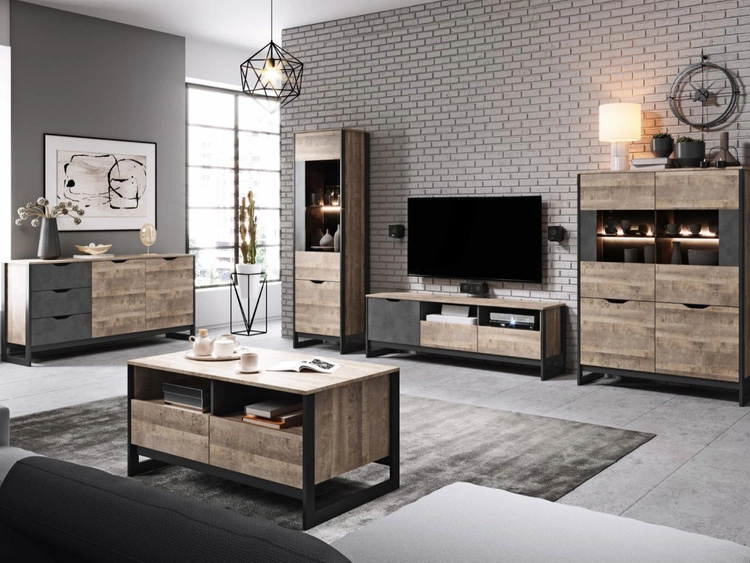 Komoda z drzwiami i szufladami 160 cm Denis Dąb Sand Grande, Matera