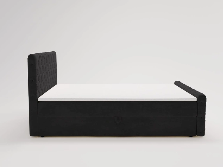Łóżko kontynentalne z pojemnikiem na pościel 120x200 Lunaris Czarne