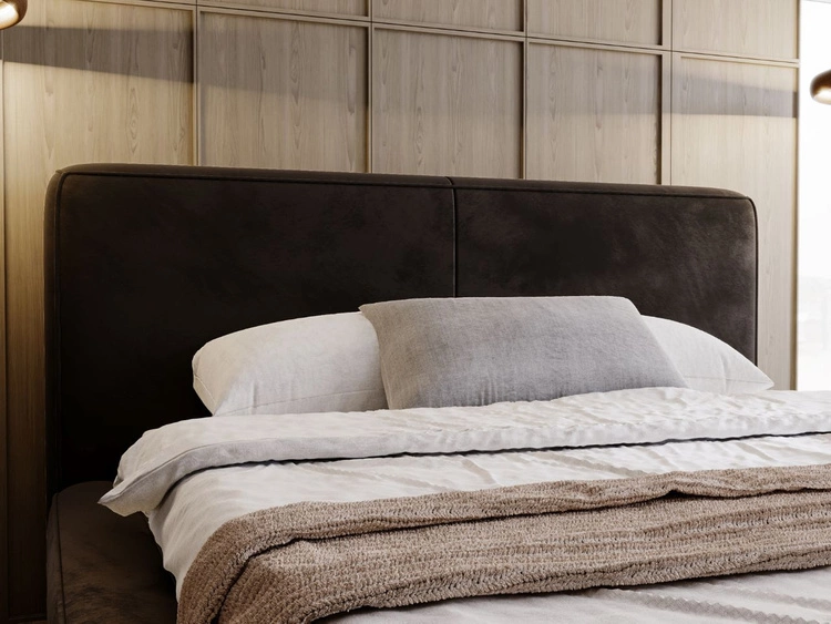 Łóżko tapicerowane z pojemnikiem i stelażem 160x200 Amaro Czarne