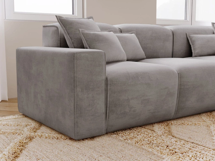 Narożnik L Prawy Leni Szary