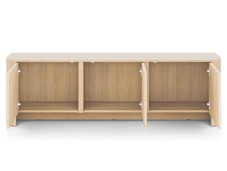 Szafka RTV ze złotą listwą dekoracyjną do salonu Brillo Dąb Vicenza