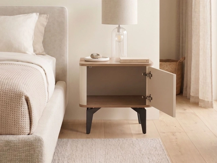 Stolik nocny z szafką Arelis Kaszmir, Orzech Royal