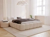 Łóżko tapicerowane z pojemnikiem i stelażem 120x200 Cloud Low beżowe