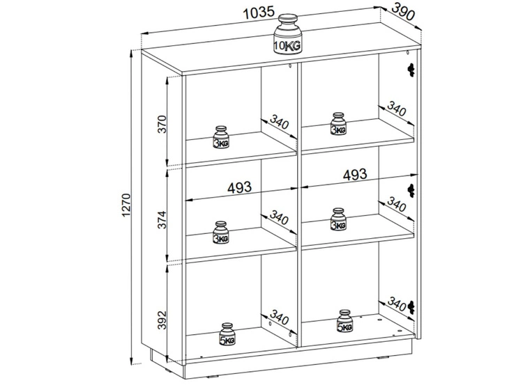 Komoda z drzwiami wysoka Roland Biały