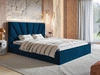 Łóżko tapicerowane z pojemnikiem i stelażem 180x200 Orlo granatowe