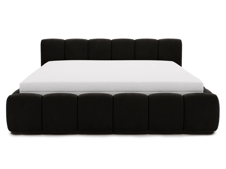 Łóżko tapicerowane z pojemnikiem i stelażem 120x200 Cloud Low czarne