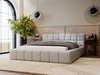 Łóżko tapicerowane z pojemnikiem i stelażem 180x200 Alicante Jasny szary