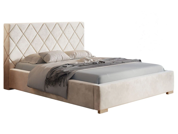 Łóżko tapicerowane z pojemnikiem i stelażem 160x200 Taranto Beżowe