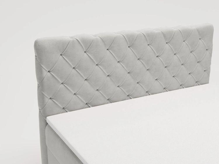 Łóżko kontynentalne z pojemnikiem na pościel 140x200 Lunaris Jasnoszare