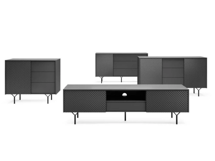Zestaw mebli do salonu Ravi Czarny