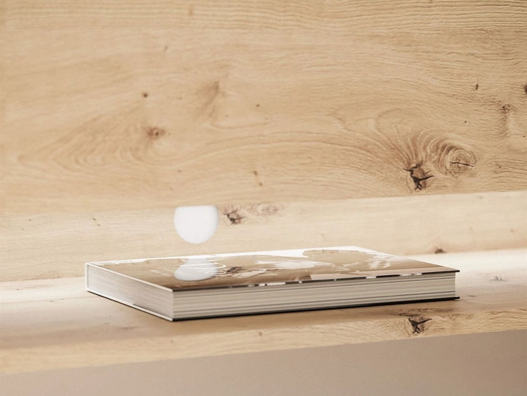 Szafka RTV wisząca 270 cm do salonu z oświetleniem LED Aurelie Dąb Artisan