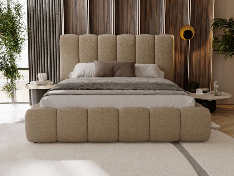 Łóżko tapicerowane z pojemnikiem i stelażem 160x200 Imperial Brązowe