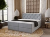 Łóżko kontynentalne z pojemnikiem na pościel 200x200 Napoli Szare