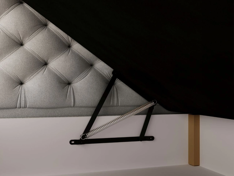 Łóżko kontynentalne z pojemnikiem na pościel 160x200 Bergamo jasnoszare