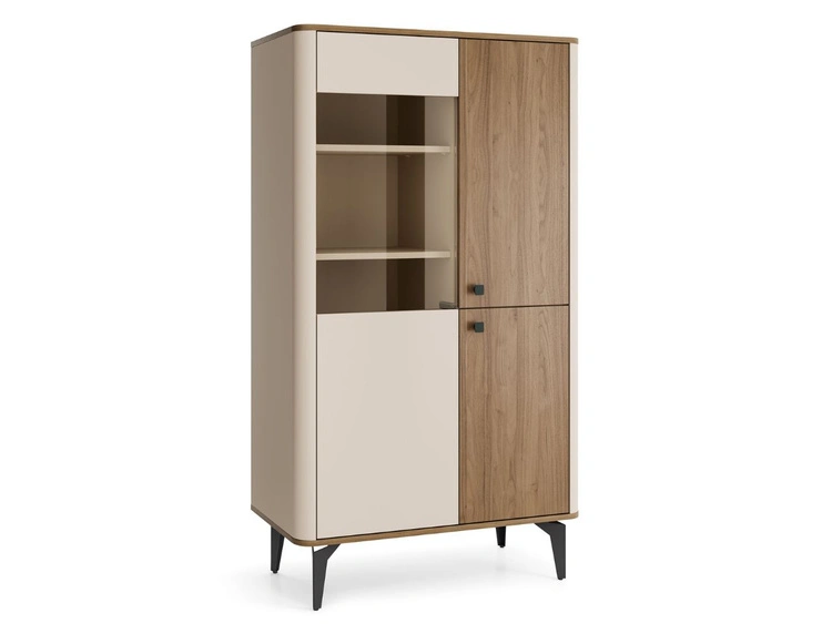 Witryna niska z oświetleniem LED Arelis Kaszmir, Orzech Royal