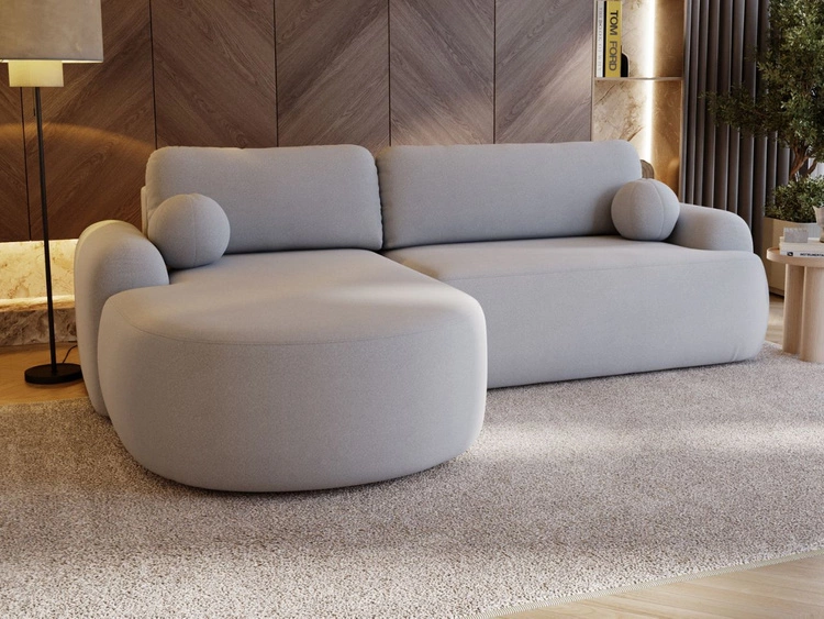 Narożnik L Lewy z funkcją spania i pojemnikiem Aurio Szary