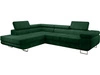 Narożnik lewy z funkcją spania i pojemnikiem Solam L Ciemny zielony