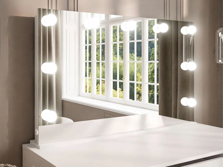 Lustro z oświetleniem do sypialni LED Melo Elite białe