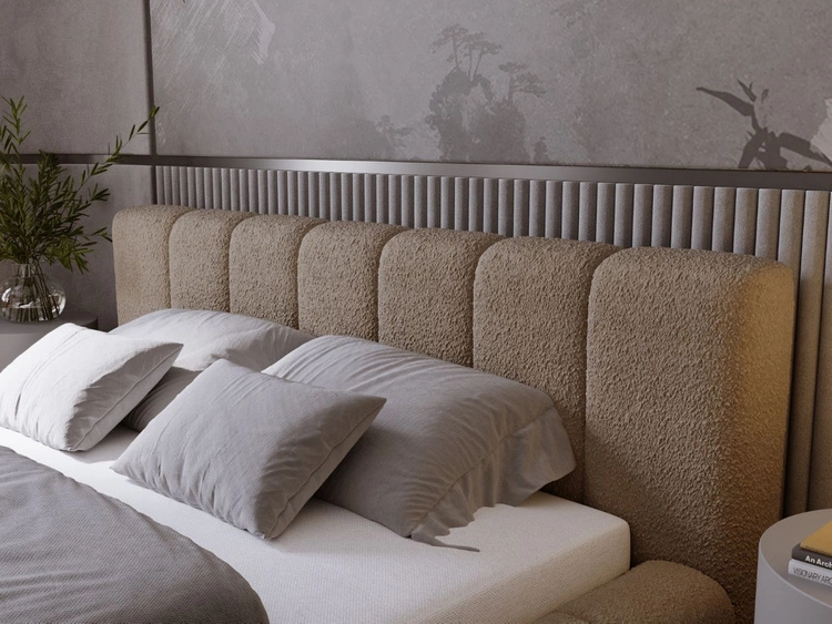 Łóżko tapicerowane z pojemnikiem i stelażem 120x200 Orio Brązowy