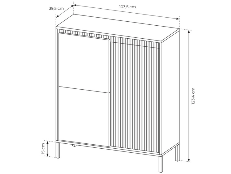 Komoda z drzwiami Sorano Czarna