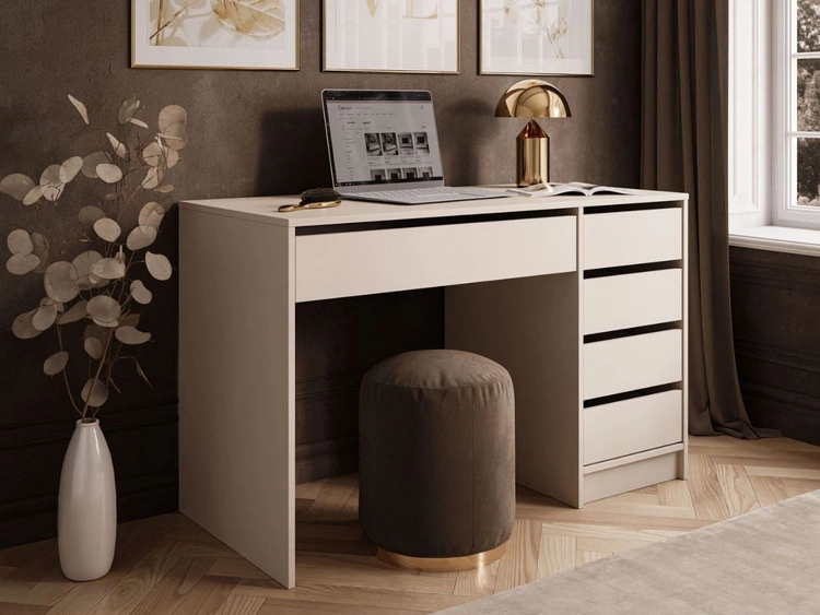 Biurko z pięcioma szufladami Melo kaszmir mat