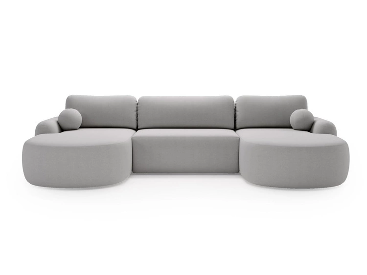 Narożnik U z funkcją spania i pojemnikiem Aurio Szary